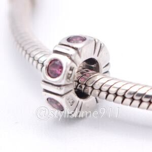 Authentic PANDORA Retired Trinity Pink CZ Spacer - 790368PCZ